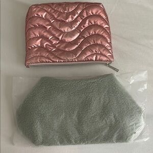 Ulta Beauty Metallic Pink Quilted Cosmetic Bag